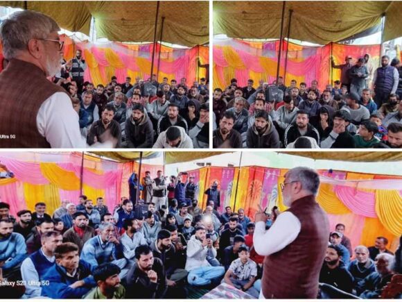 On election campaign trail, JKNC Senior leader Aga Syed Mehmood addressed workers