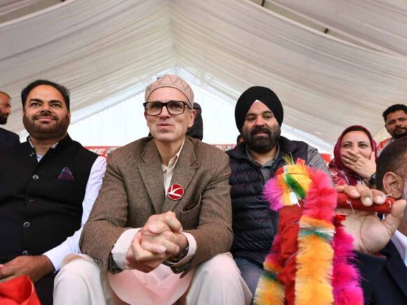 JKNC VP Omar Abdullah addressed a monumental public gathering at Prof. Showkat Ali Stadium