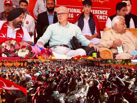 Omar Abdullah addresses series of election rallies, meetings in Tangmarg, Pattan