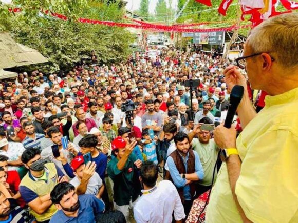 JKNC Vice President and Candidate from Budgam Omar Abdullah, along with MP Aga Syed Ruhullah Mehdi, launched a roadshow in Budgam constituency.