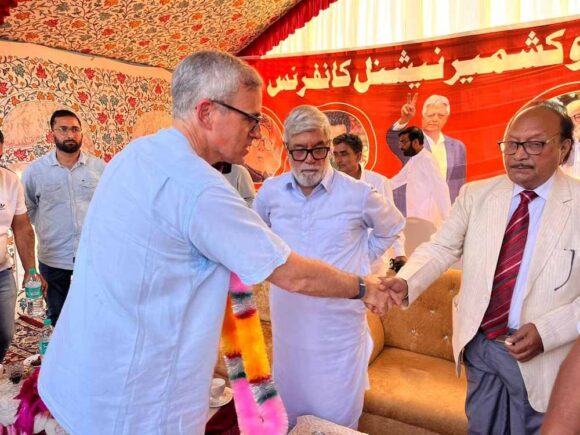 JKNC Vice President Omar Abdullah addressed a massive gathering at Pattan today.